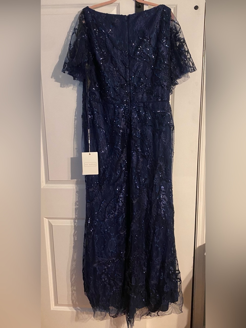 Mac Duggal Navy Blue Flutter Sleeve Dress 
NEW WITH TAGS! - Picture 13 of 16